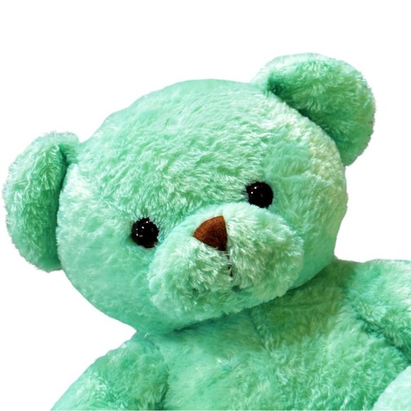 Commonwealth Mint Green Teddy Bear Plush Stuffed Animal Soft Toy 14 Inch - Picture 2 of 8